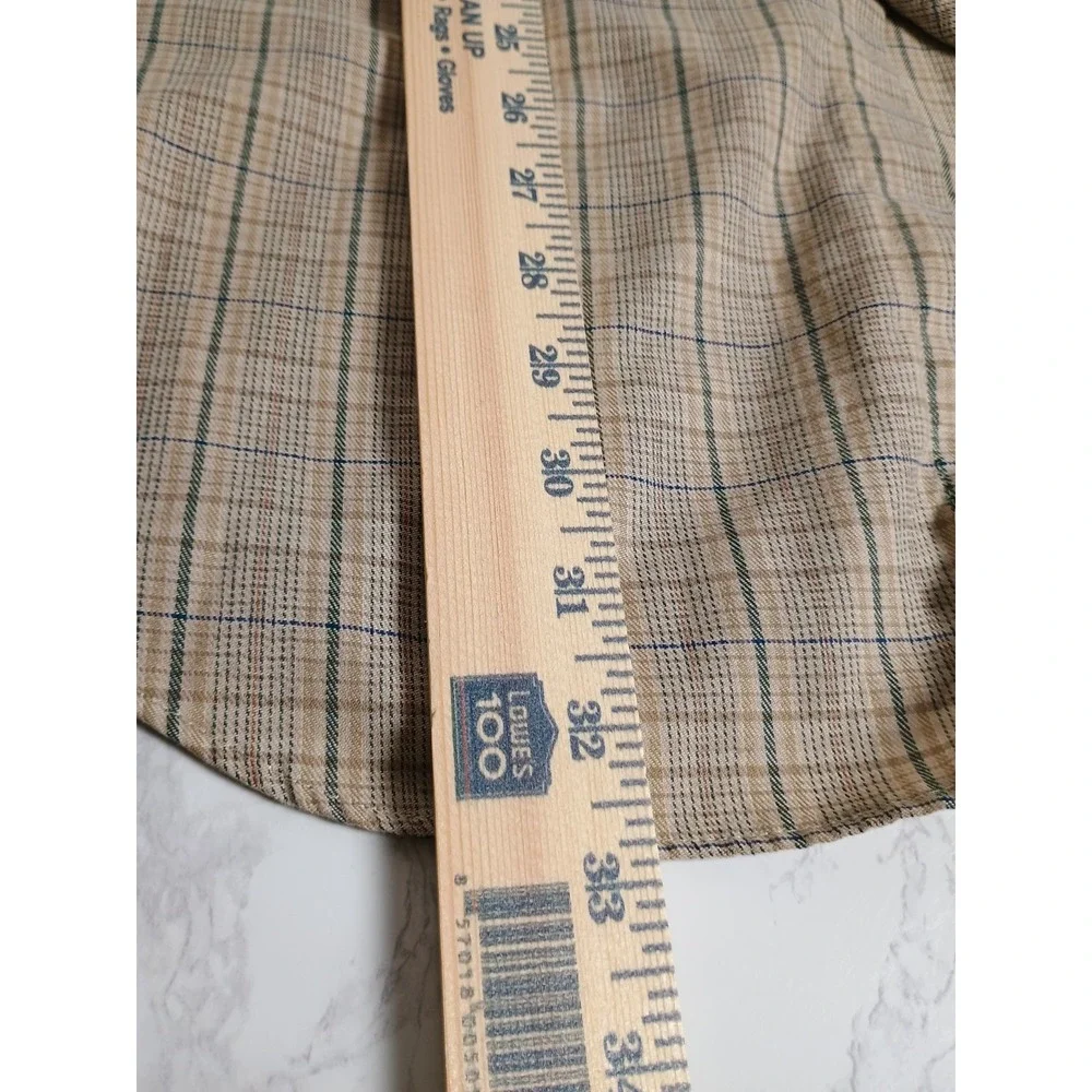 CHAPS Ralph Lauren Shirt Men's Large Brown Plaid Long Sleeve Button Down Vintage